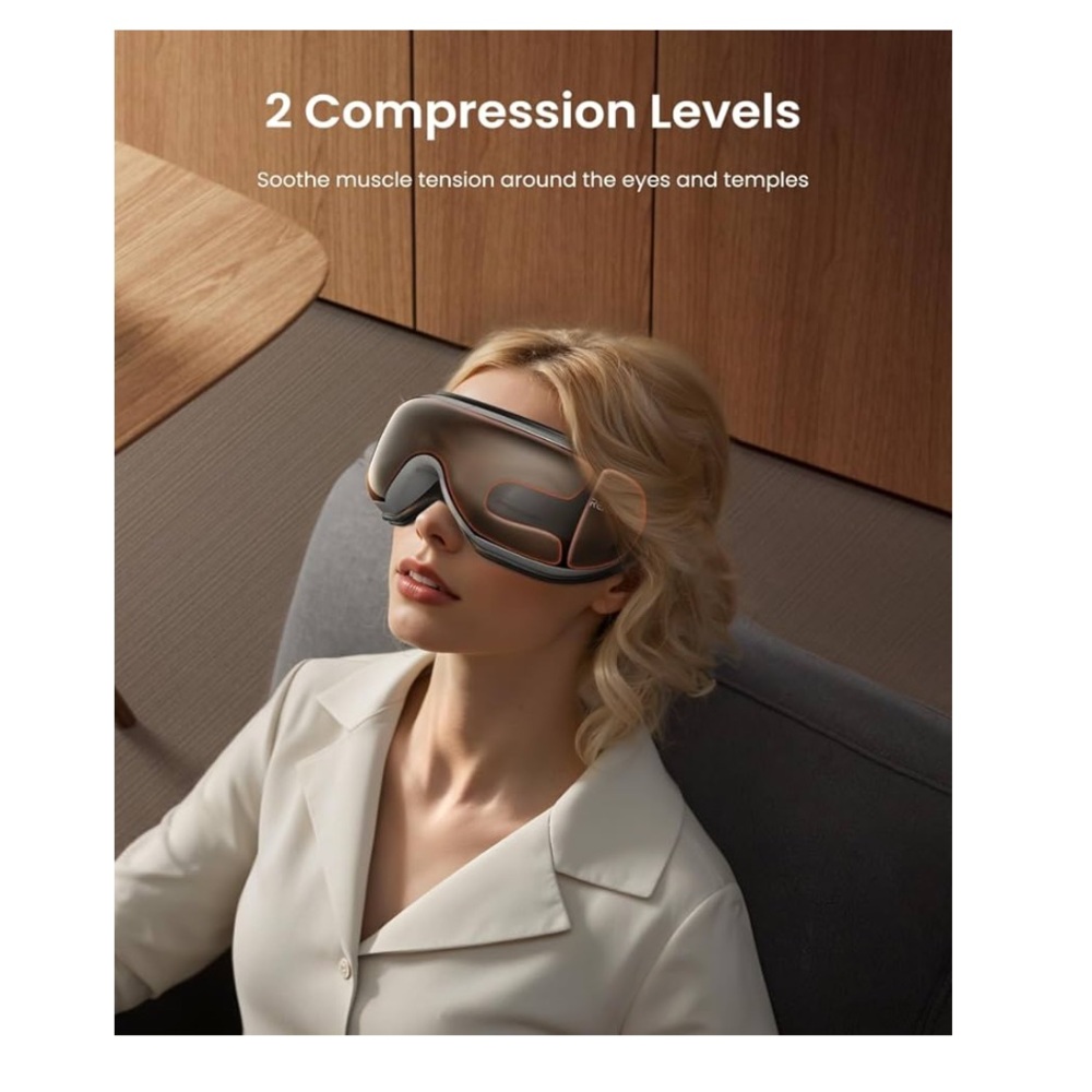 Renpho Black Eye Massager for Migraines with Remote - Picture 3 of 11